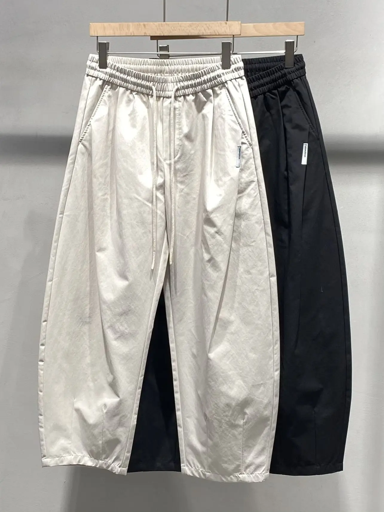 

Молодежные повседневные свободные тонкие рабочие брюки, мужские модные летние длинные брюки в стиле Харадзюку, эластичные брюки с прямым кроем и эластичной талией