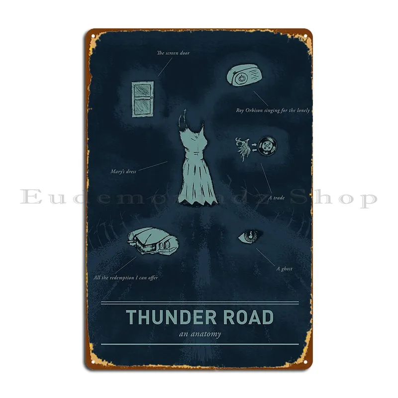 Thunder Road An Anatomy Metal Plaque Poster Cinema Cinema Design Cinema Design Tin Sign Poster