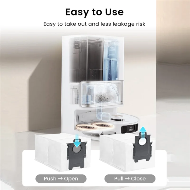 AT28-12 قطعة 3.2L كيس غبار كبير للاستعمال مرة واحدة لمكنسة Dreame X40 Ultra/X30 Ultra/L40 Ultra/L10s Pro Ultra/L10s Ultra Gen2