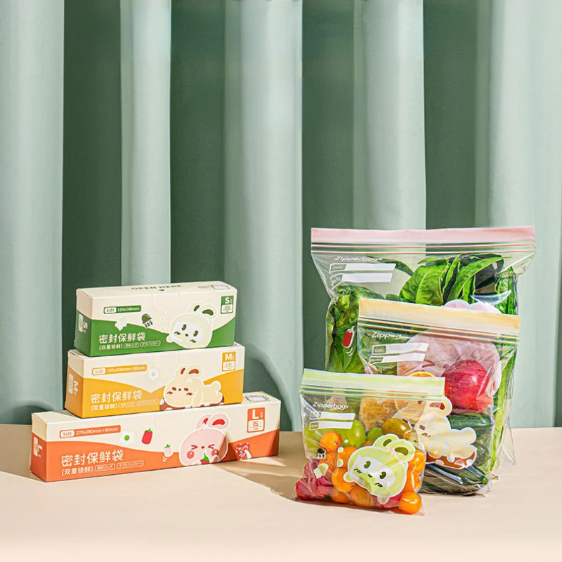 Food Storage Zip Lock Bags - S/M/L Reusable Zip Lock Bag Food