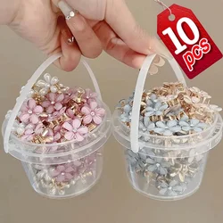 1/10pcs Baby Girls Crystal Flower Hair Clips Fashion Metal Mini Hair Claw for Women Crab Hairpins Headwear Kids Hair Accessories