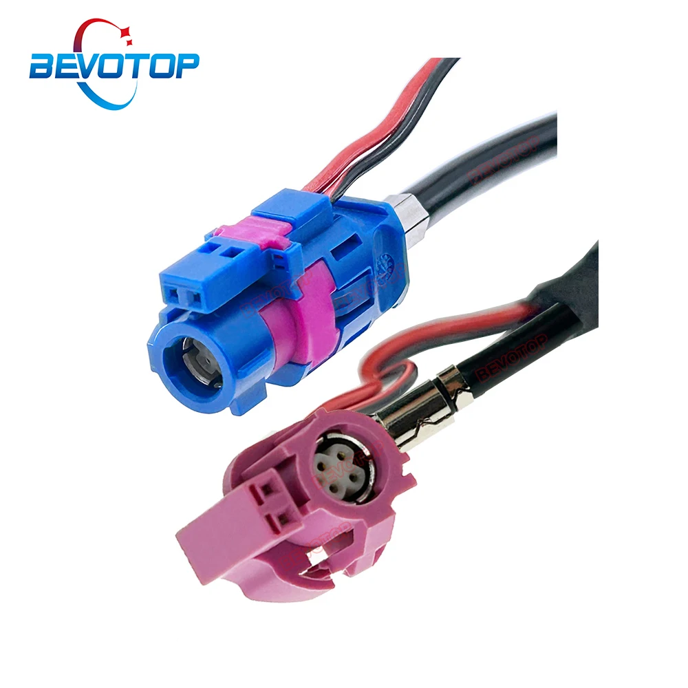 1PCS BEVOTOP 6Pin HSD LVDS Video Line Blue 6P C Female to Pink 6P H Female 90° Right Angle Jack Auto Wire Harness LVDS Cable