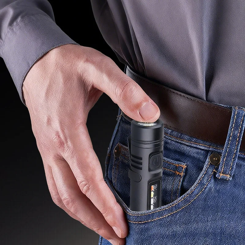 متعددة الوظائف سبائك الألومنيوم مصباح يدوي صغير USB قابلة للشحن المحمولة جيب الشعلة للتخييم في حالات الطوارئ في الهواء الطلق #5