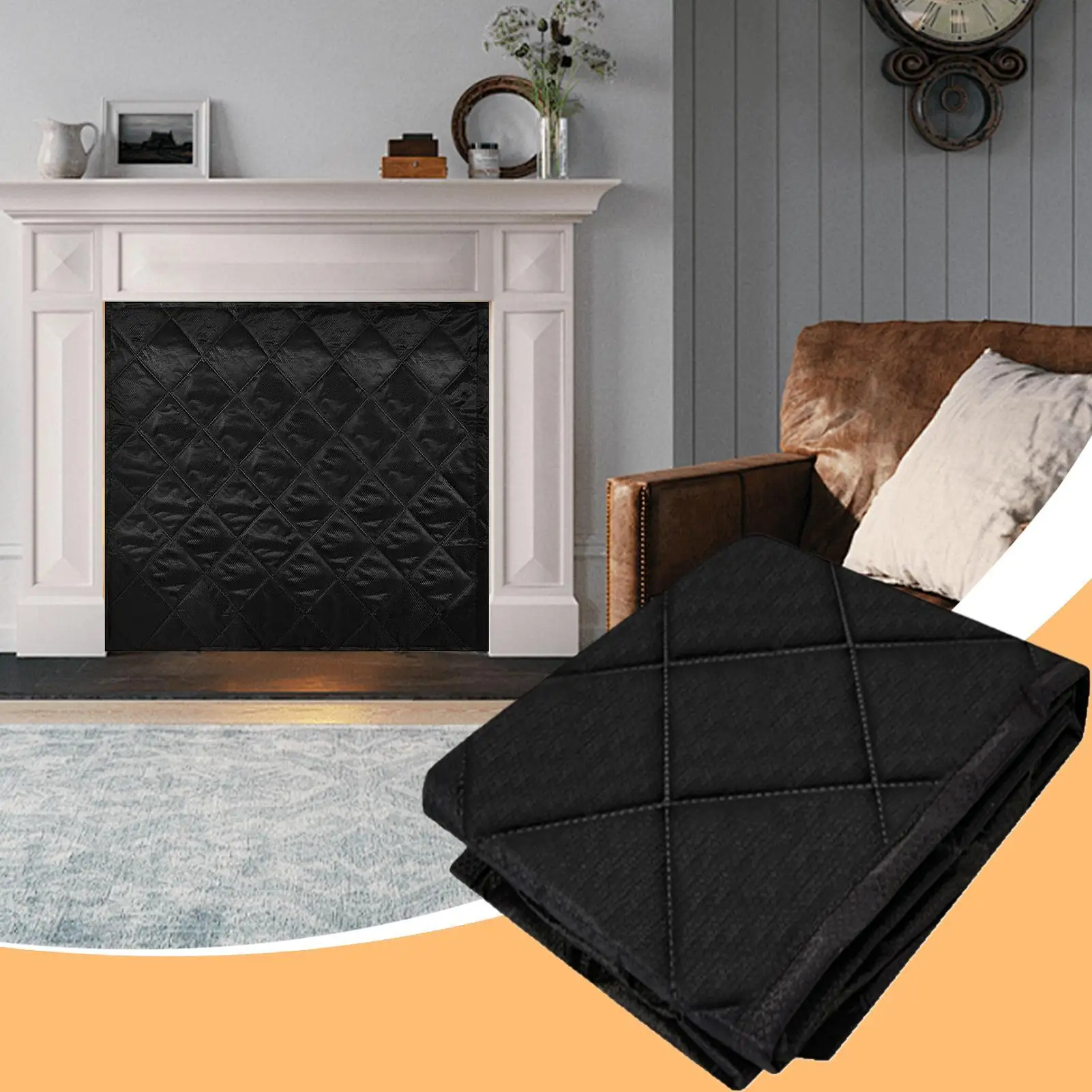 Copertura per caminetto per il soggiorno Coperta magnetica per la prevenzione della perdita di calore Coperta per blocco della perdita di calore per Natale Inverno