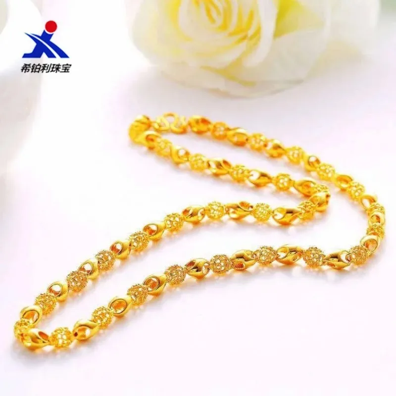 Lynge Jewelry Men's 24K Gold AU999 Hollow Exquisite Necklace - Exquisite hollow carving, vivid shape, solid texture, eye-catchin