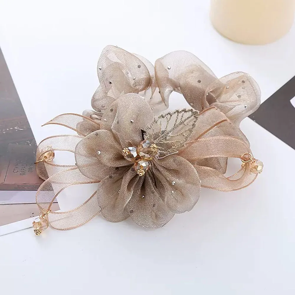 Blumen-Haargummis, modische und hochwertige Haargummis für den Dickdarm, Perlen-Haargummi, Accesorios Para El Cabello, Haar-Accessoires