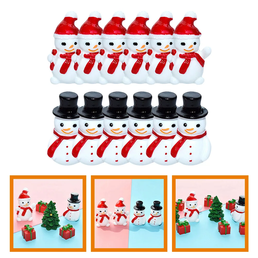

40Pcs Miniature Christmas Snowman Resin Figurines Xmas Decorations for Home Office Desk Miniatures for Crafts Snowman Statue