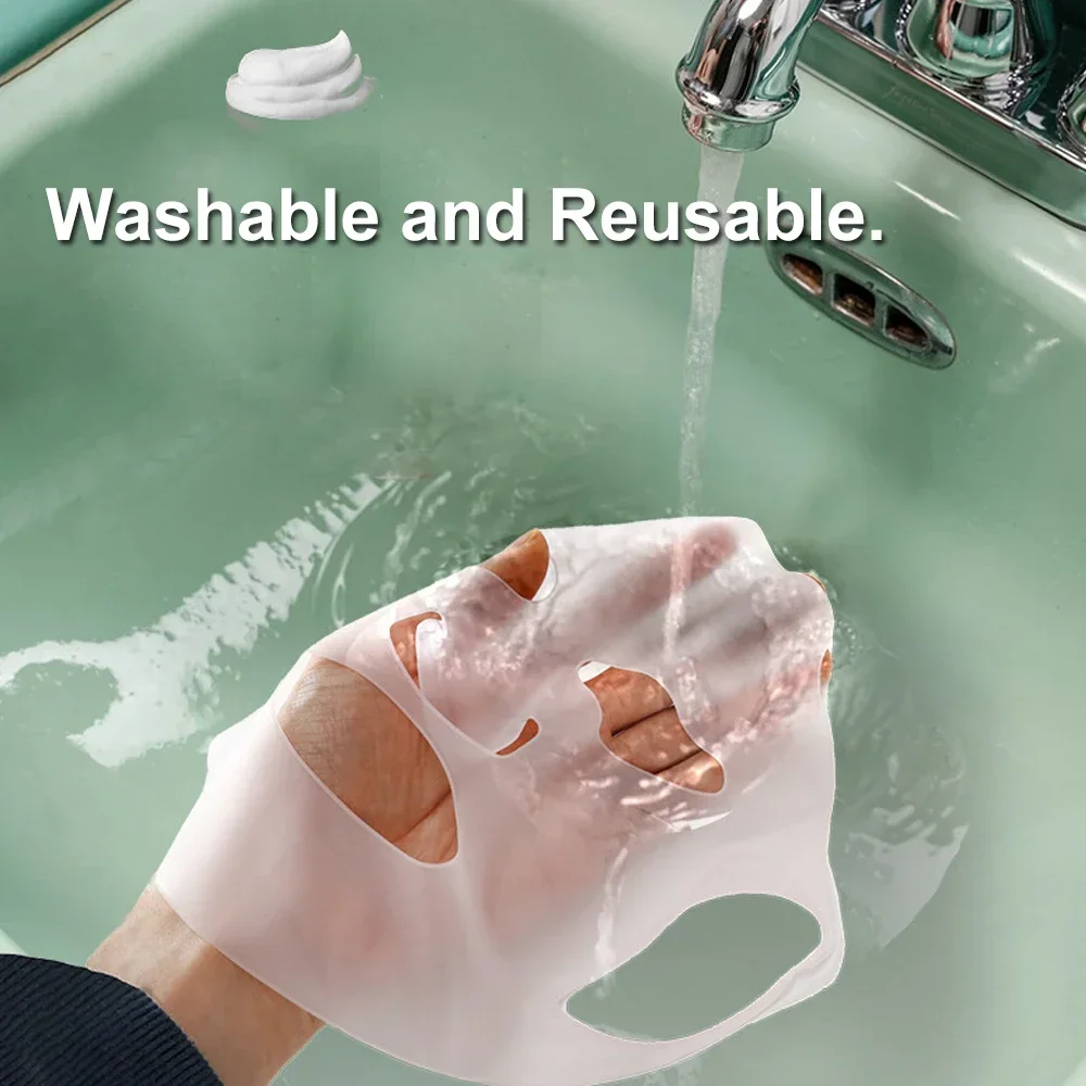 سيليكون قناع الوجه غطاء قابلة لإعادة الاستخدام المضادة للتجاعيد قناع الوجه حامل لأقنعة ورقة ترطيب قناع الوجه سبا الجمال أدوات الوجه #4