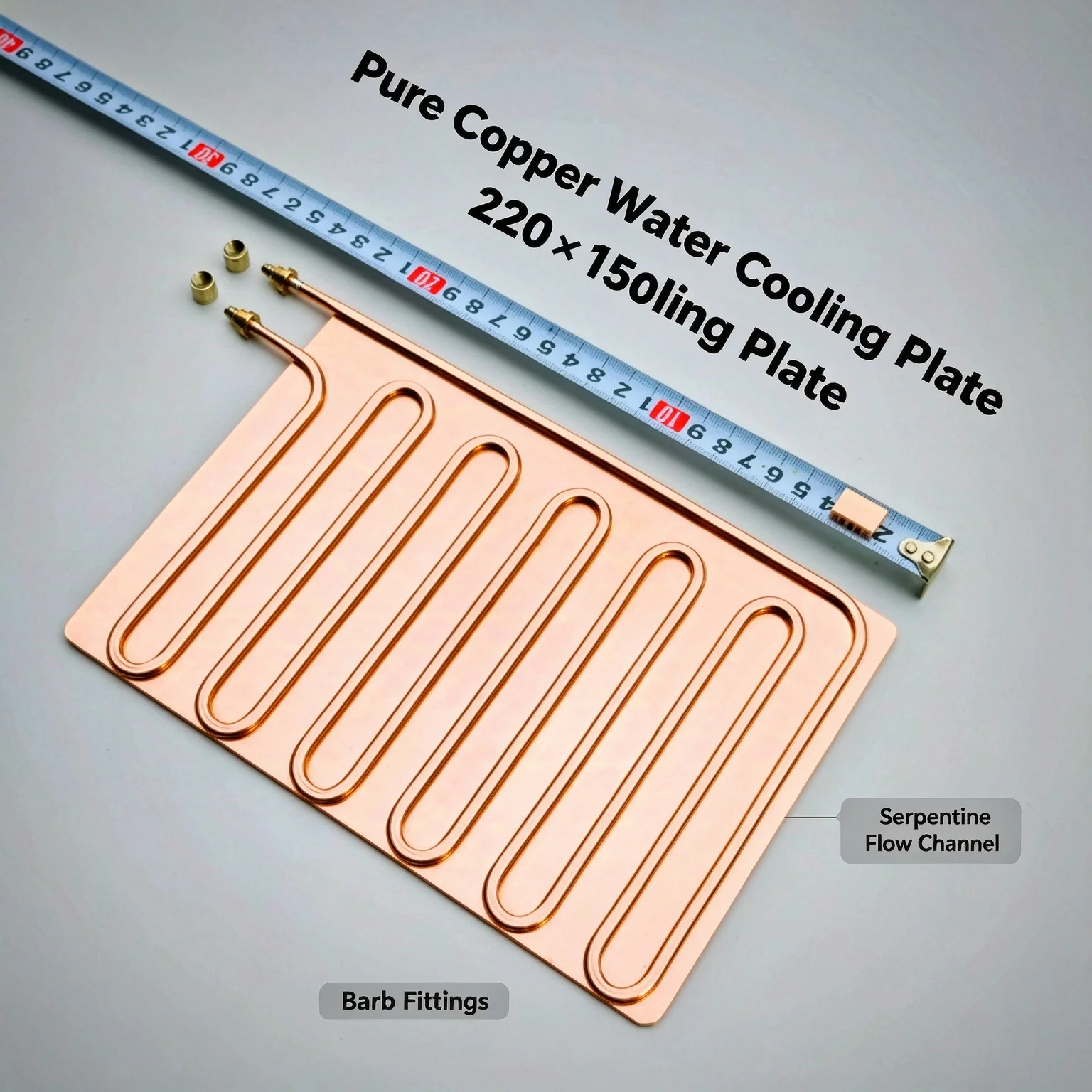 Pure Copper Water Cooling Plate 220x150mm Liquid Cooler Heatsink Pad for Tablet Phone Semiconductor DIY PC Electronics Cooling