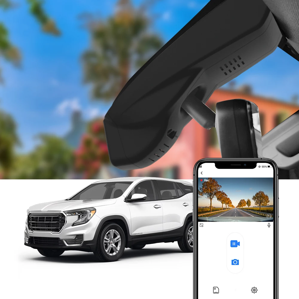

Fitcamx 4K Dash Cam for GMC Terrain 2018-2024, Original Look Car Camera, 170° FOV Loop Cycle, Built-in WiFi,Plug & Play Reliable
