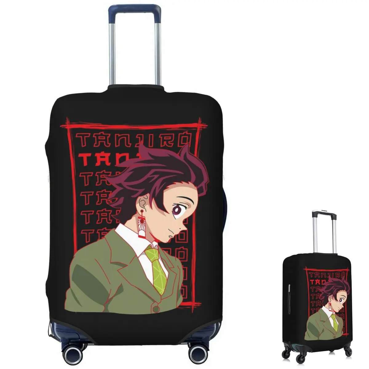 Tanjiro Kamado Kimetsu No Yaiba 2 غطاء حقيبة حماية مرونة السفر الأمتعة حامي يغطي لمدة 18-32 بوصة