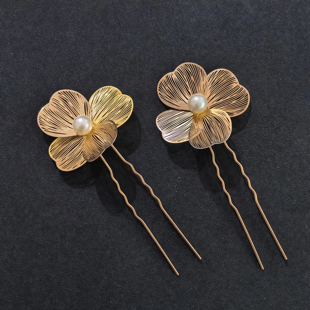 3pcs/set Handmade Leaf Hair Clip Pins for Women Girls Bride Hairpins Fashion Headdress Gifts Bridal Wedding Hair Accessories image 3