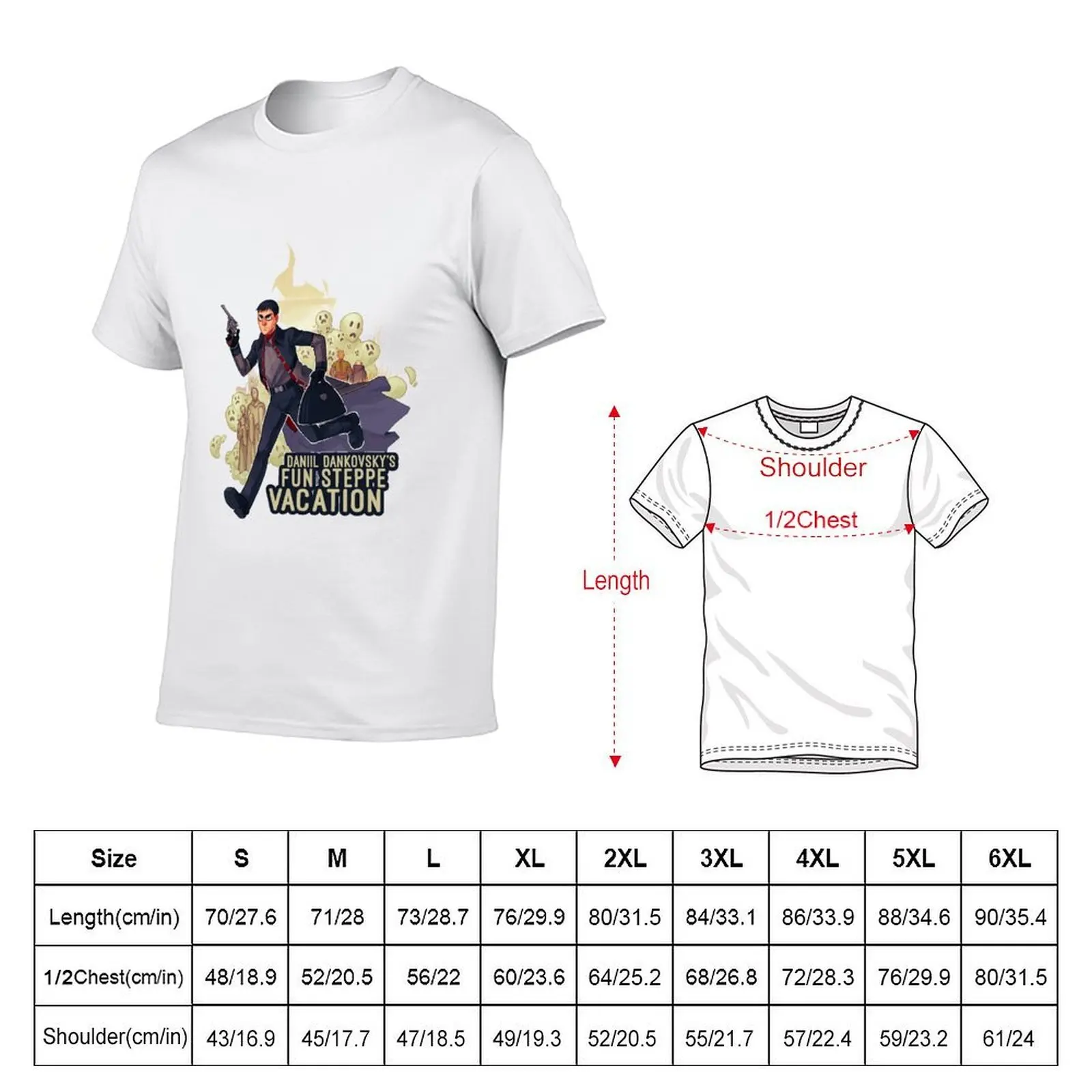 Daniil Dankovsky's Fun Steppe Vacation | Pathologic T-Shirt blue archive cotton graphic tees designer t shirt men