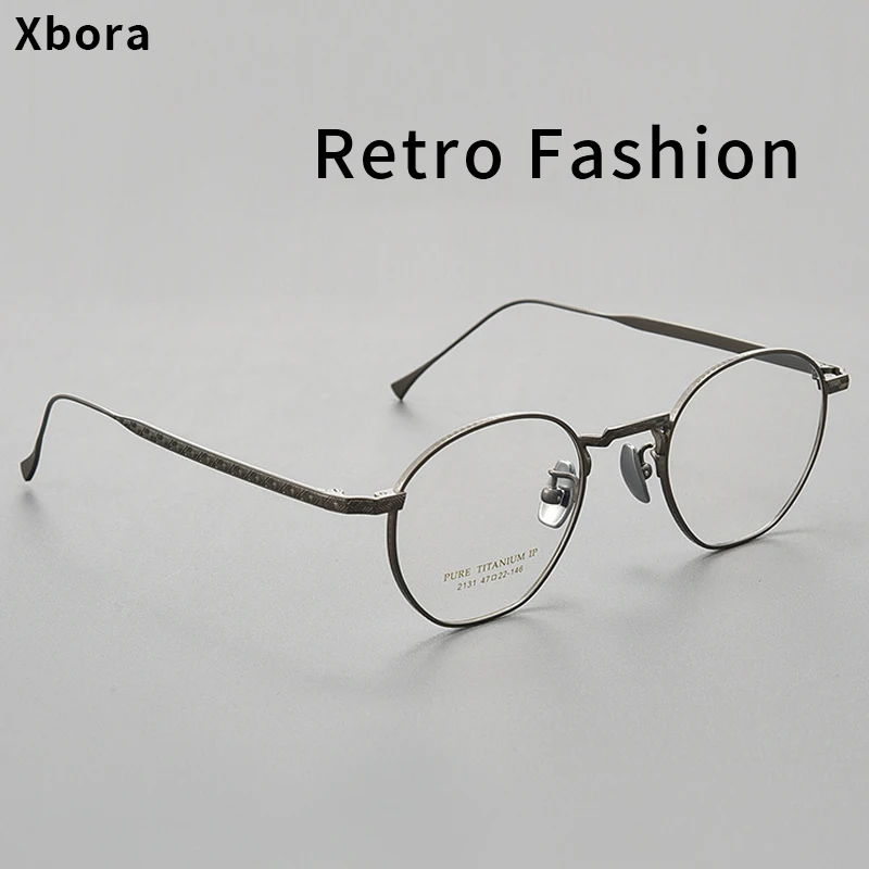 

Pure Titanium Ultralight Fashion Men's and Women's Eyeglasses Frames Luxury Anti-Blue Light Optical Prescription Glasses 2131TS