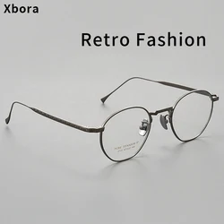 Pure Titanium Ultralight Fashion Men's and Women's Eyeglasses Frames Luxury Anti-Blue Light Optical Prescription Glasses 2131TS
