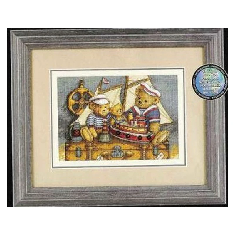 Gold Collection Counted Cross Stitch Kit Captain Bear Sail Boat Ship Dim 6994