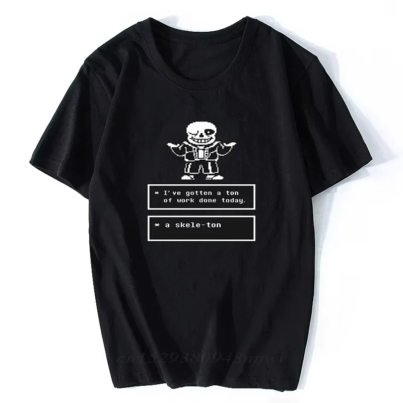 Undertale Sans Papyrus Cartoon Graphic Washed Cotton T‑shirt Unisex Oversized Short Sleeve Harajuku Streetwear Casual Tops