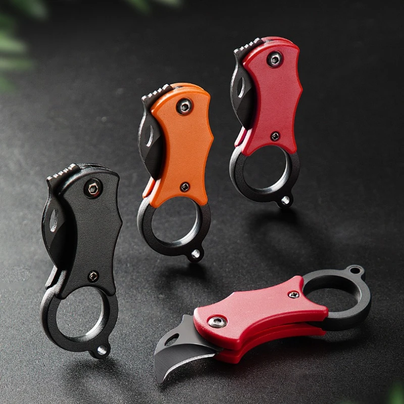 EDC Folding Pocket Knife Stainless Steel Camping Mini Portable Keychain Knife Outdoor Survival Tools Multi Tool Knife with Chain