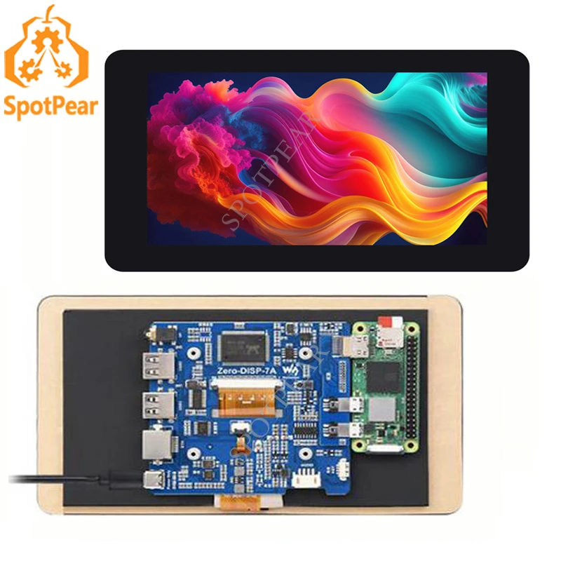 Raspberry Pi Zero 7inch LCD Display Screen Capacitive Touchscreen IPS Screen 1024×600 for Banana pi Zero RJ45 USB HUB