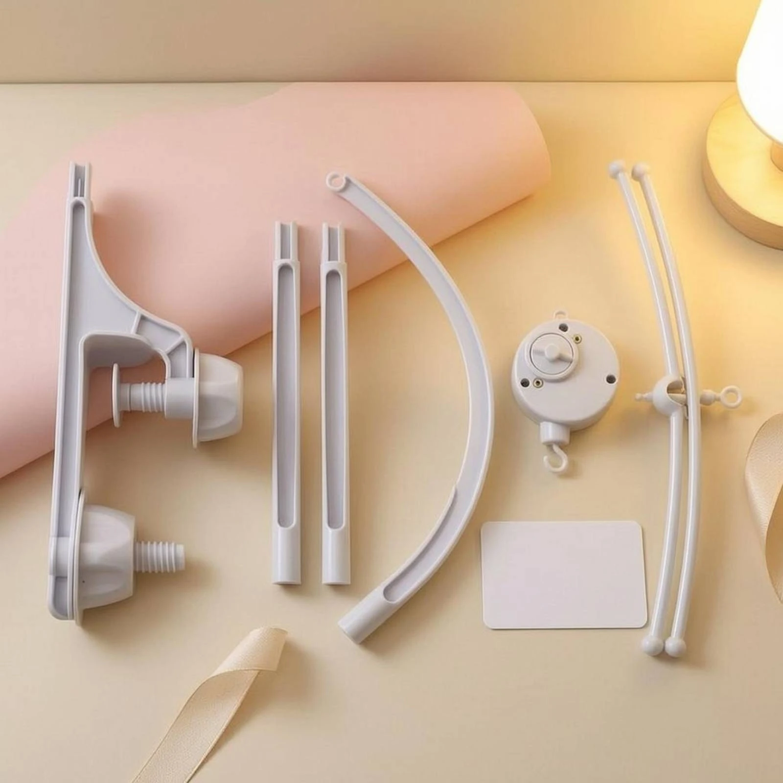 Baby Crib Mobile Stand White Crib Mobile Holder Nursery Decor Smooth Finish Tool No-Tools-Required Setup - view 6
