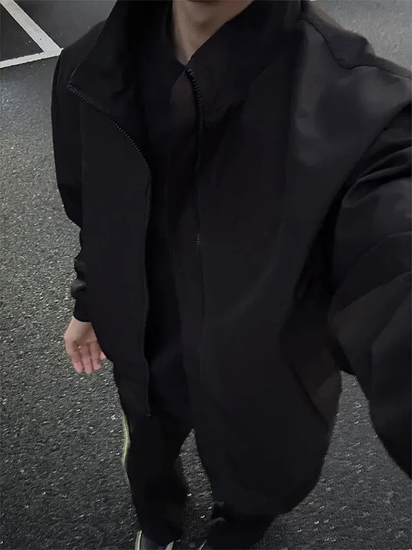 

Bla Pilot Jaet Bomber ort Sle Stand Collar Baseball irt Cleanfit American oulder Outerwear for Men Casual Loose Fit