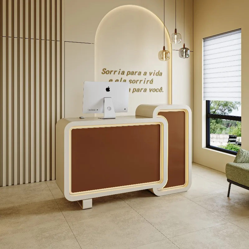 

Business Aesthetic Reception Desks Display Design Restaurant Luxury Reception Desk Front Desk Store Rezeption Theke Furniture