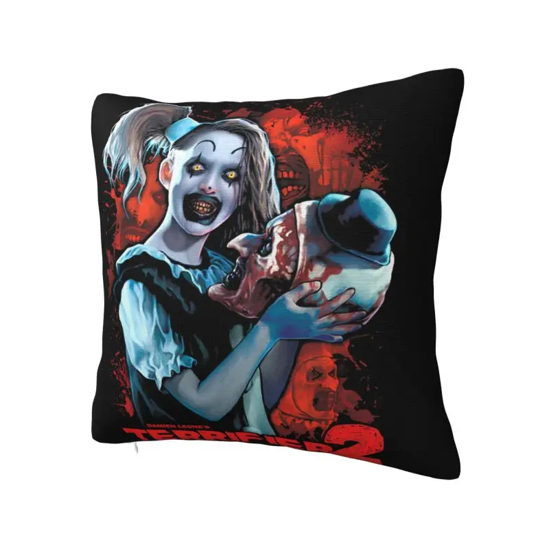 Custom T-Terrifiers Horror Movie Square Pillow Cover Home Decorative 3D Two Side Printed Cushion Cover for Living Room