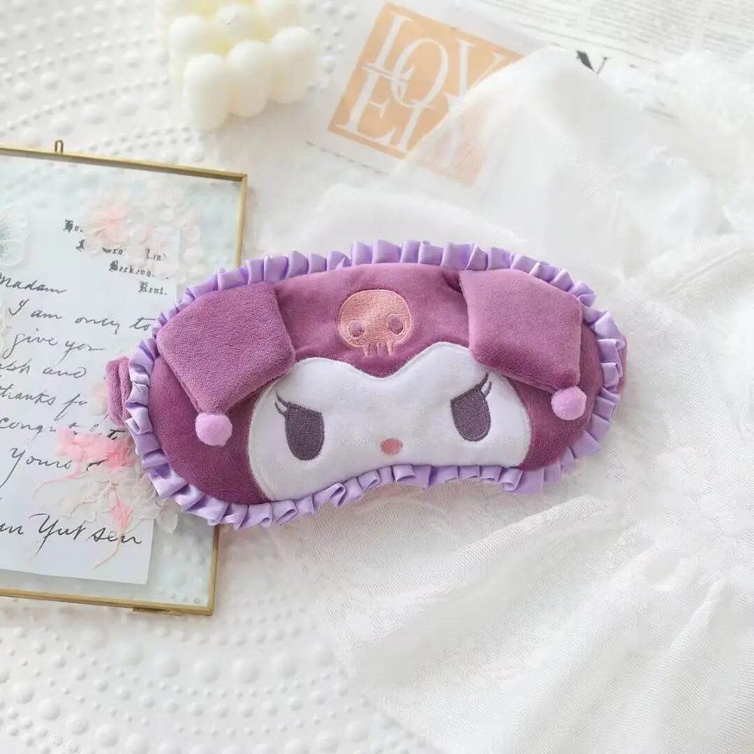 New Sanrio High-looking Princess-style Cute Kuromi Cartoon Plush Breathable Nap Light-blocking Sleep Eye Mask Is The Best Gift