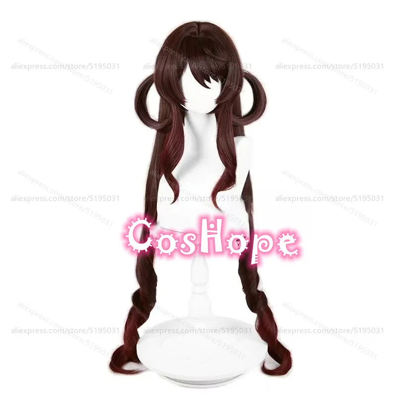 Lantern Rite Hutao Cosplay Wig with Double Ponytails Brown Gradient Wig Heat Resistant Synthetic Wigs for Halloween Costume