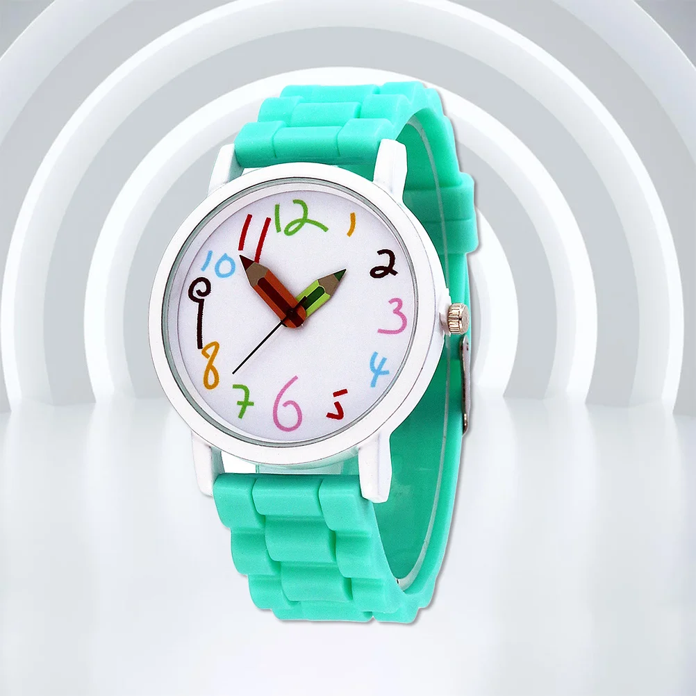 Fashion Cartoon Children Watch Creative Pencil Pointer Silicone Kids Wristwatch Durable Sturdy Comfortable Easy Wear Birthday