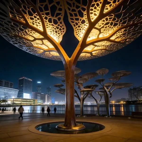 *Custom Large Abstract Outdoor Square Garden Metal Stainless Steel Tree Sculpture Tree Shape 316Steel High quality Big sculpture
