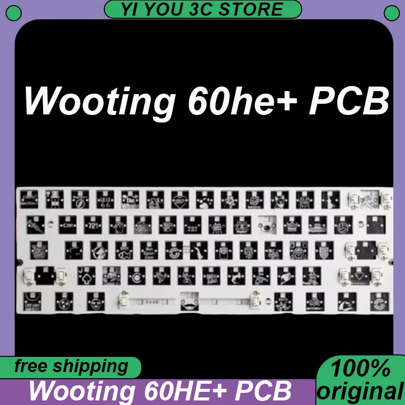 

Водонепроницаемая игровая печатная плата Wooting 60he + для механической клавиатуры с эффектом Холла RT