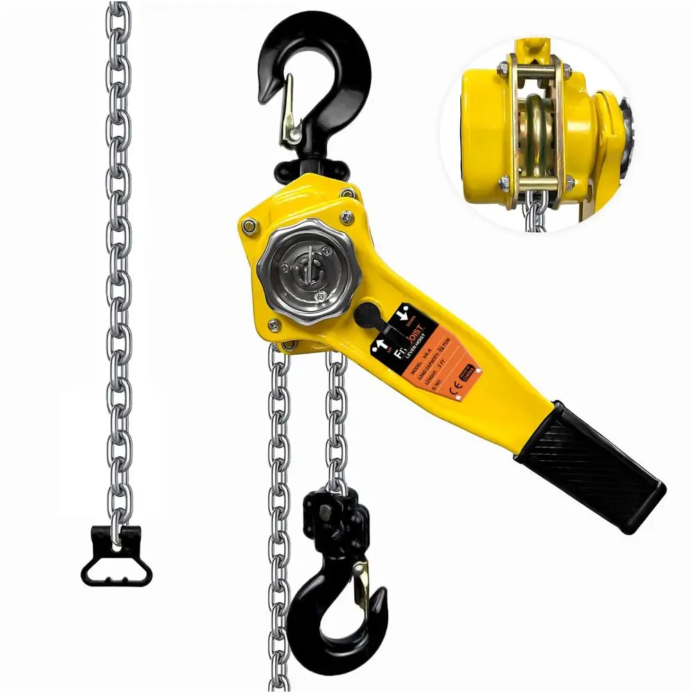 Compact 3/4 Ton Chain Hoist 1650LBS Capacity G80 Steel Hooks 10Ft Lift