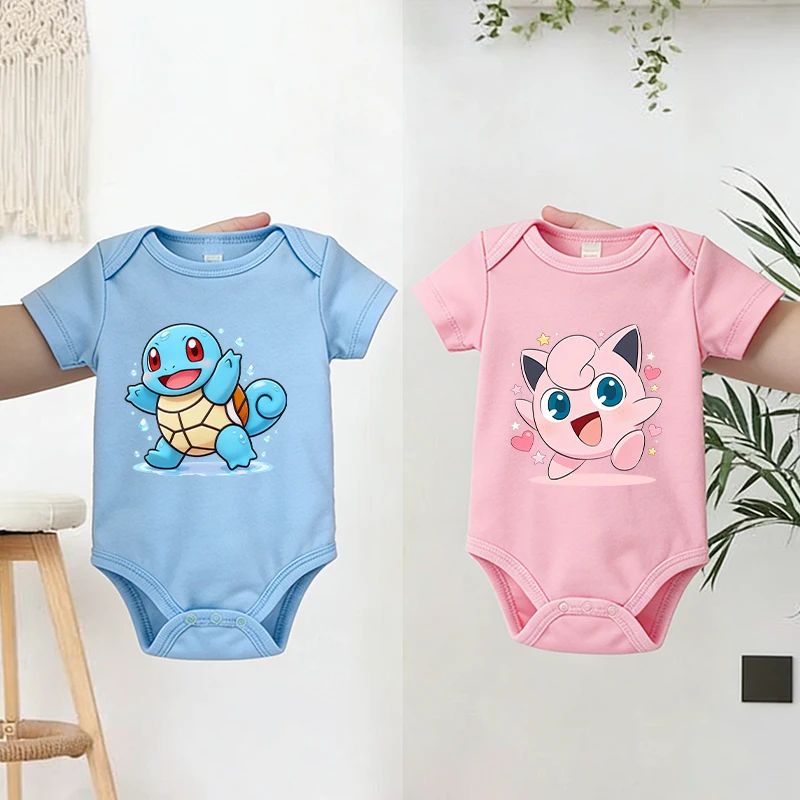 

Pokemons Boys Girls Baby Jumpsuit Cotton Newborn Games Multiple Roles Cute Anime 3-24m Infant Clothes Safe Soft Romper Bodysuit