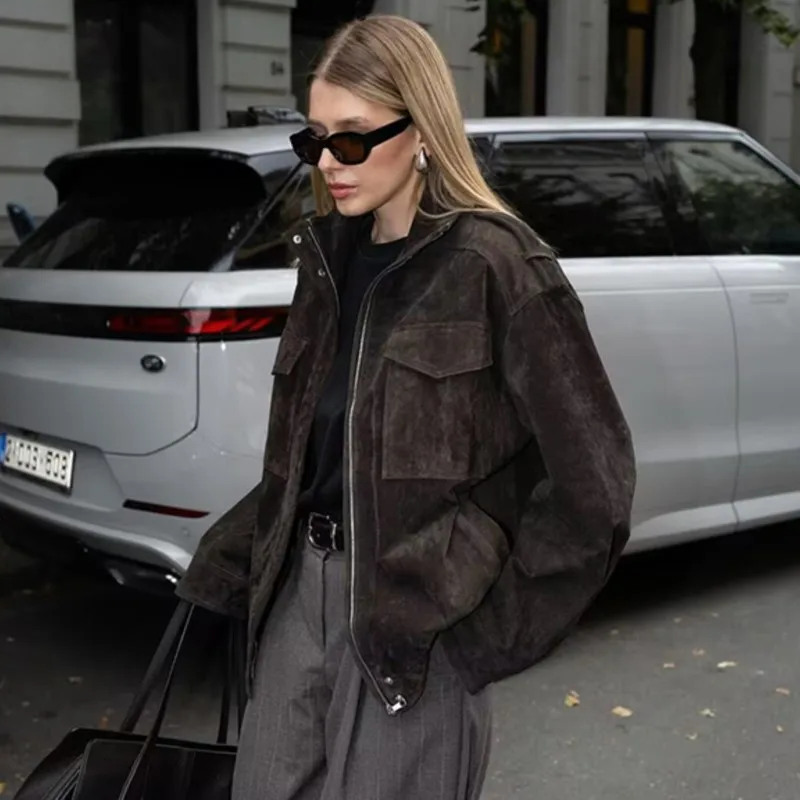 

Осенне-зимние модные женские куртки, пальто с карманами, воротник-стойка, пальто с длинными рукавами, уличная женская верхняя одежда, шикарные топы