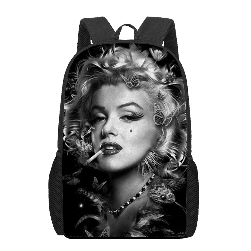 Marilyn Monroe Bedruckte Kinder Mädchen Jungen Schultaschen Kinder Büchertaschen Teenager Täglich Lässiger Rucksack Schulter Reiserucksack