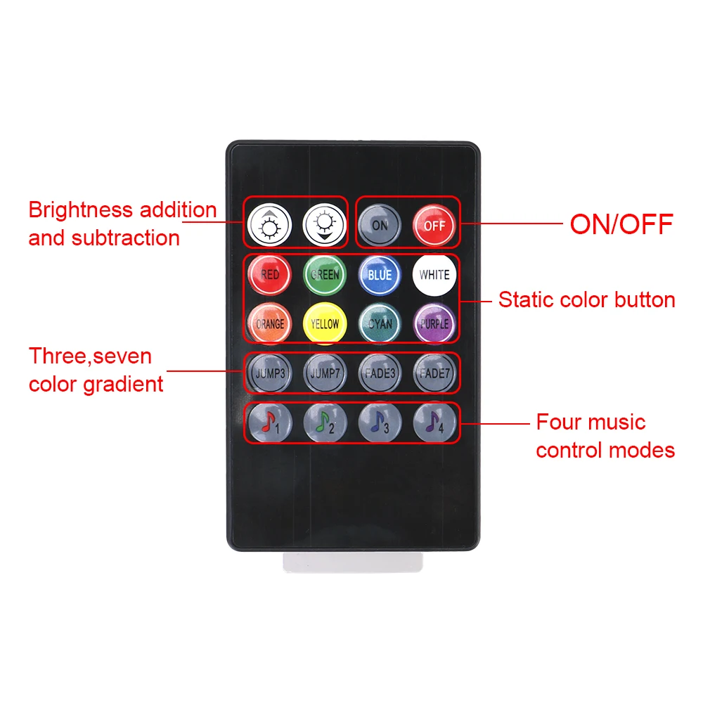 السيارات الداخلية أضواء الزخرفية جو مصباح LED سيارة القدم ضوء المحيطة مصباح التحكم عن بعد/الصوتي 24/36/48/72 LED