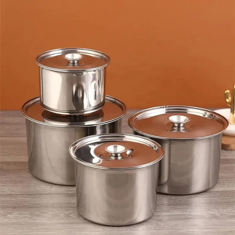 Stainless Steel Basin with Lid Metal Bowl Sauce Serving Dish Metal Bowl with Cover Metal Bowl with Cover Containers with Lids