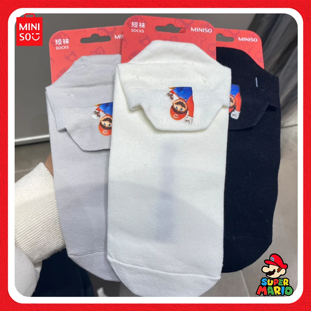 2024 New Miniso Super Mario Bros. Series A7 Coil Book Sock Card Holder Fragrance Piece Badge Rubber Blind Pouch Student Presents