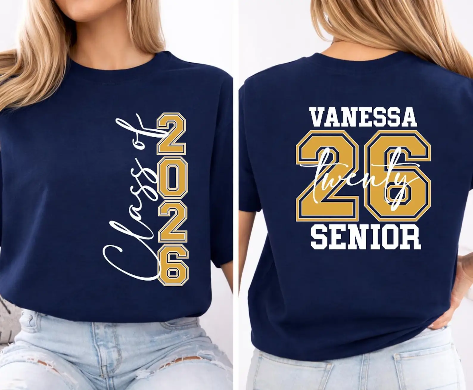 Personalized Senior 2026 Shirt Custom Graduation Class 2026 Student Shirt Unisex Men Women Design Name Number Senior Unique Tees — купить у AliExpress WW