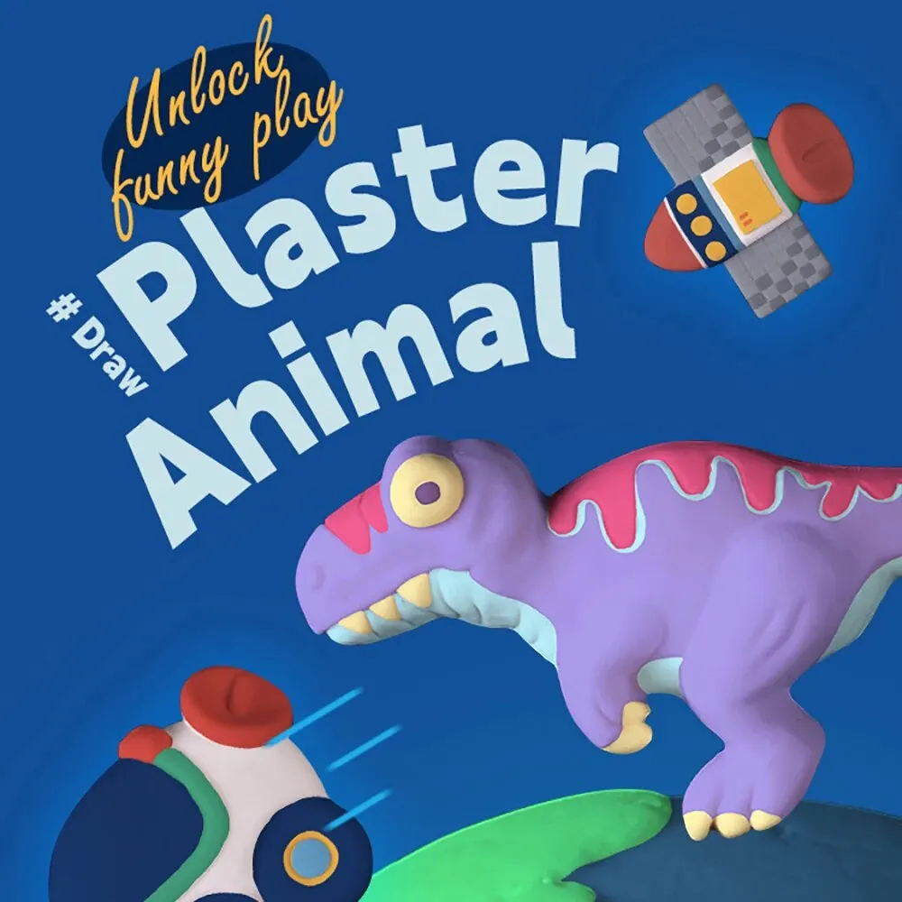 Bambola dipinta in gesso fai da te Kit da colorare per pittura con embrioni bianchi giocattolo per dinosauri per bambini, regali di compleanno per ragazzi e ragazze per bambini dai 3 anni in su