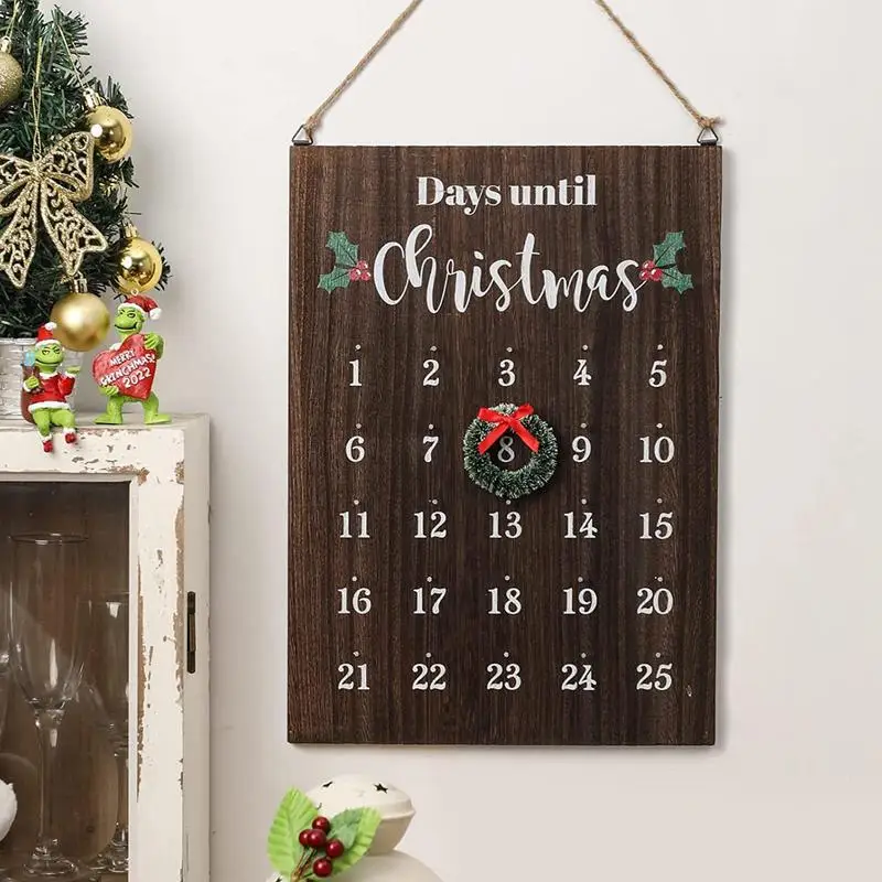 

Count Down To Christmas Wall Sign Count Down To Christmas Wooden Calendar Sign Seasonal Vintage Elegance 25 Days Countdown Sign