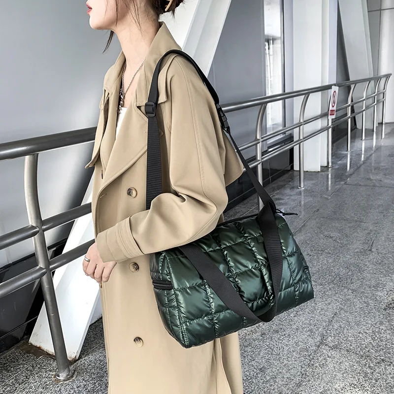 Large-capacity Shoulder Handbag Fitness Travel Large Bag Messenger Solid Color Cotton Clothing Bag