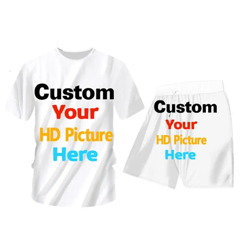 

Customized 3D Full Printed Graphic Beach Shorts Suit Men Fashion Summer DIY Design T-shirts Short Pants Kids Unisex