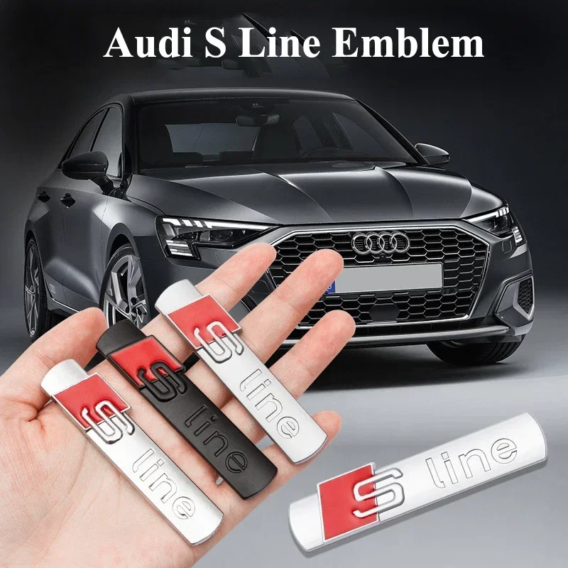 

3D металлический хромированный черный логотип S Line Эмблема на крыло автомобиля Значок для Audi A3 A4 A5 A6 A7 Q2 Q5 Q7 Q3 TT S Line Наклейка Accrssorie