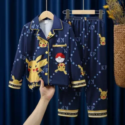 New Children's Pajamas  Long Sleeved Spring And Autumn Cartoon  Medium  Long Sleeves That Can Be Worn as Home Clothing