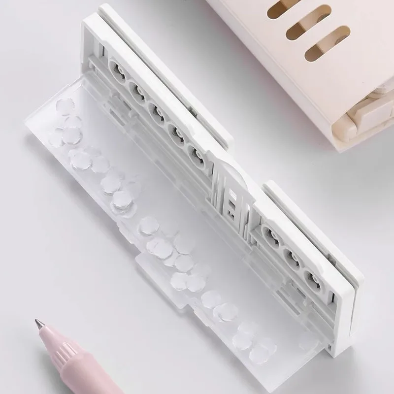 Mini 8-Hole Punching Machine DIY Hole Punching Detection Book Page Stitcher Office Stationery