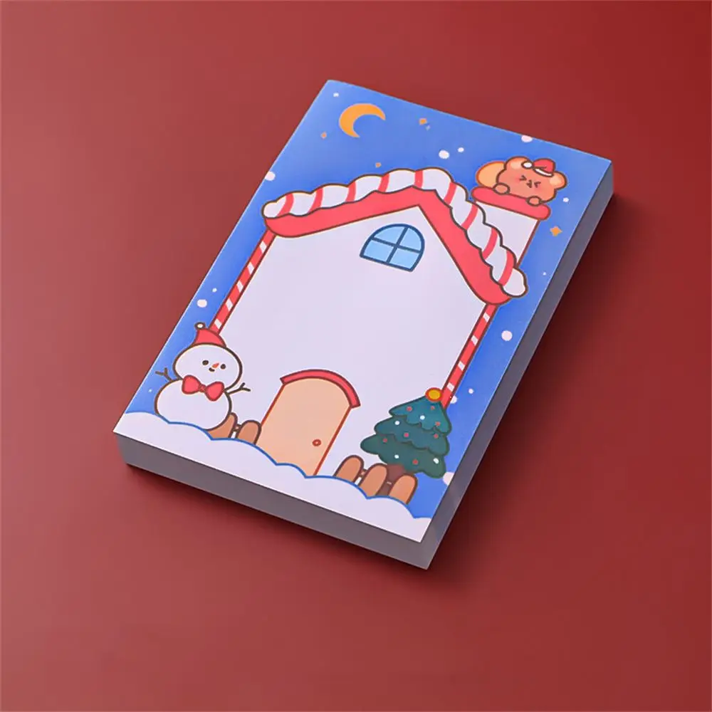 Claus Kawaii Posts Stationery Notepad Paper Office Supplies Santa Christmas Memo Pads Sticky Notes Message Notes Writing Paper