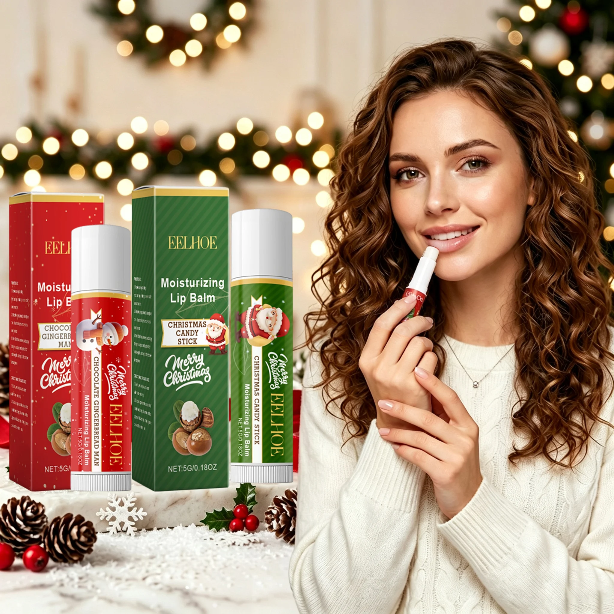 2Designs Christmas Gift Lip Balm Hydrating Nourishing Repair Dry Cracked/Chapped A/W Lip Care Non-Sticky Makeup Primer Lipstick