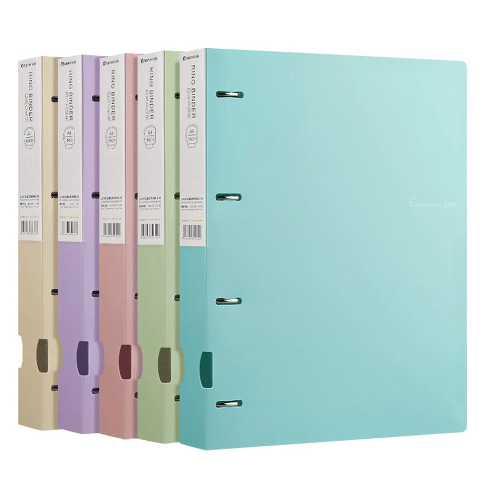 

A4 Binder D-Type Punch Folder Office Storage File Ring Waterproof Test Paper Data Storage Folder 4 Hole Binder Learning Supplies